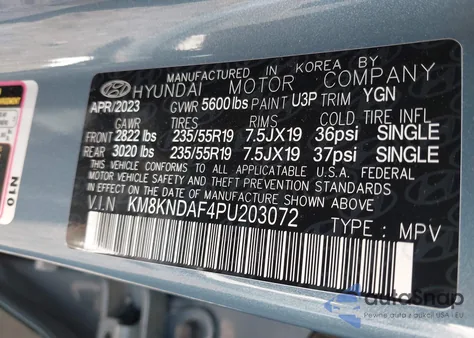 2023 Hyundai Ioniq 5 Sel z USA, uszkodzony, nr VIN KM8KNDAF4PU203072